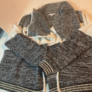 Candie's Elegant Black and Cream Knit Cardigan